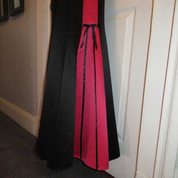 Gunne Sax Trumpet Dress Mermaid Gown Rose Red Black 5/6 Jessica McClintock Bows - Picture 12 of 16